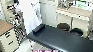 Demented guy fucks a hot Jap nurse in voyeur medical video