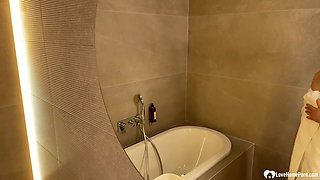 Watch me as I take a warm shower