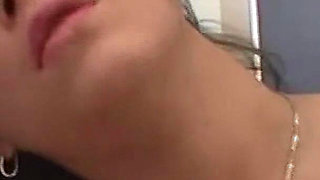 Brunette with Big Tits Gets Fingered on Bed with Rose Sheets