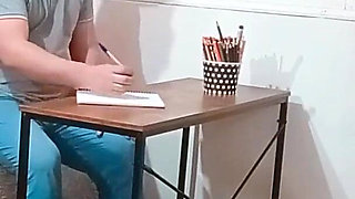 Private Teacher Has Sex in a Class at Her Best Friend's Stepson's House