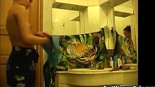 Russian Beared Stepdad Gives Bath Nail Stepdaughter