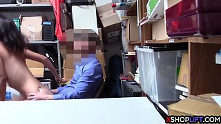 Petite teen shoplifter fucked by a mall cops hard cock