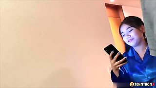 JohnTronX - Sizzling-hot Asian babe gets naked and does a POV blowjob