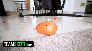 Babysitter has a thick punch on her chief, and she's decided to ruin his life with her teen snatch