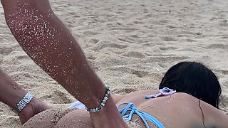 Erotic Ass Massage on the Beach, Naughty Fun in the Ocean