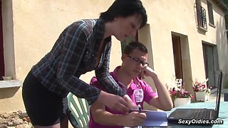 Sexy French housewife anal fucked