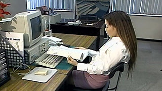 Horny Asian Secretary Fingering Her Hairy Twat