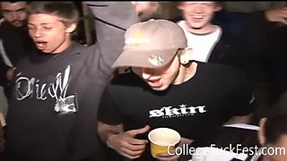 College whore fucking frat house cock