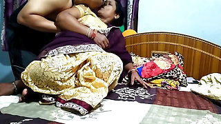 Raipur Wife Urvasi Fucking Hard Pussy in Saree and Sucking His Boyfriends Dick at Home on Faphouse