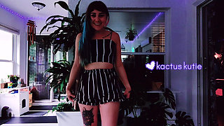 Trying on kute klothes while it gets dark outside