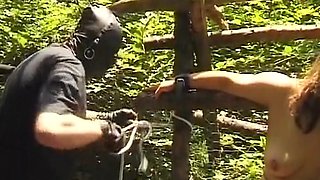 Slutty German Whore Tied up and Spanked Hard in the Woods