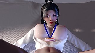 3D Big Boobs Slut Serve Her Big Dick Boss