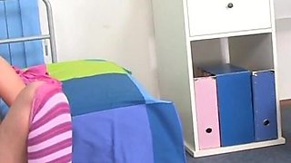 Blonde teen gets a rough ass fucking