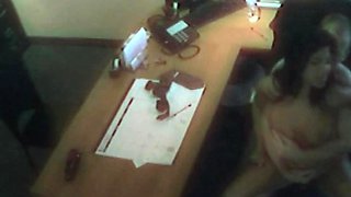 Office whore takes hard cock