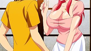 Busty hentai cutie has a hard cock making her pussy all wet