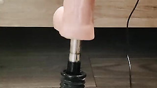 Lubed foot job with a big fat white cocked fuck machine
