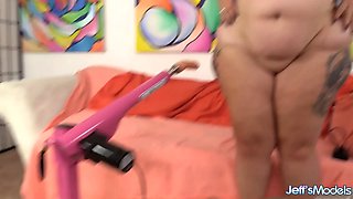 Plump MILF Calista Roxxx Drilled by a Fucking Machine