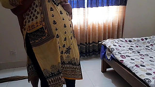 Depali Aunty Fucked by Stepson When She Was Cleaning His Room!