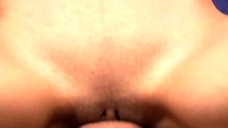 Lovely teen babysitter takes pumping and facial