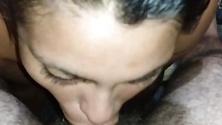 ON HER KNEES BLOWJOB - Sucking Hot Cum Into Her Mouth