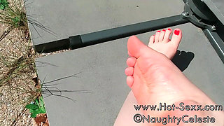 Naughty Celeste Has Perfect Beautifull Feet, Outside Wet