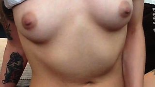 Small titted babe toys her pussy on webcam