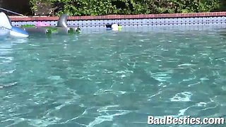 Playing with vaginas by pool