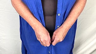 Hot Mature MILF in Black Stockings Shows Off Her Big Natural Tits at Home