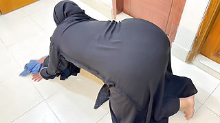 When Middle Eastern Hot Maid cleaning Arab Khalifa's Room She Was Stuck Under Chair - Big Ass With Wide Pussy Muslim Hijabi