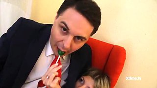 Young Gina Gerson Gives Juicy Blowjob to Andrea Dipre in Shower