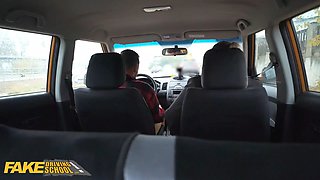 Fakedrivingschool curvy instructor Crystal Swift has meaty Natural Tits