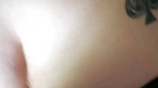 POV Couch Doggy BBC Interracial BBW Cum on Ass Quickie