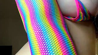Big boob brunette masturbates on webcam