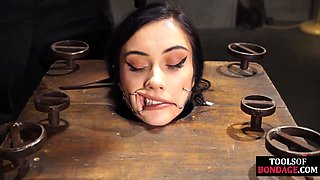 BDSM submissive teen pussytoyed and bodywhipped by master