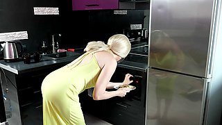 Fucked Busty Blonde in the Ass in the Kitchen