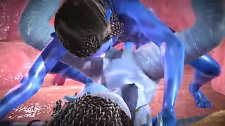 Neytiri Futa Creampie - Avatar Blue Alien Sex in 3D