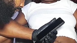 My Female Client Asked Me to Fuck Her with My Big Dick After Drawing Tattoo on Her Ass and Pussy Area