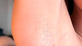 Busty curly brunette with big boobs fucks on couch