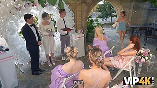 Vip4k. hot bride is having a rough porno with a sir of ceremonies, guests are perplexed