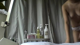 Japanese lesbian massage treatment for tan student