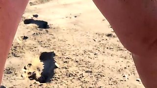 Belgian MILF Kmarcouple Loves Peeing Outside & Exposing Herself on Nude Beach - HD Femdom Pissing