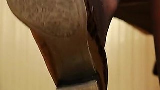 Fresh Ballerinas & Old-fashioned Nylon Socks - Under Desk Shoeplay