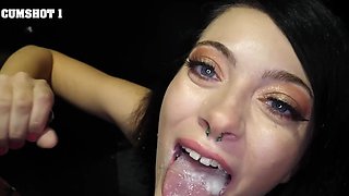 Kinky gloryhole action with stunning performers getting messy with cum
