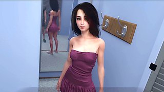 Hentai gameplay featuring Loveskysan69real in sexy underwear with dragon dildo action