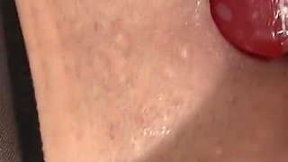 In lingerie, the beautiful brunette pleases her hot cunt alone