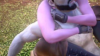 Handjob in the woods, footjob in shoes, resident evil