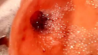 Australian brunette amateurs pussy showering
