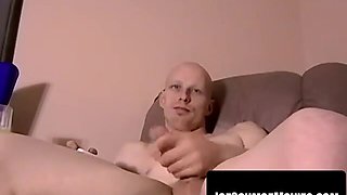 Jason strokes iron hard dick on live cam until balls shrivel