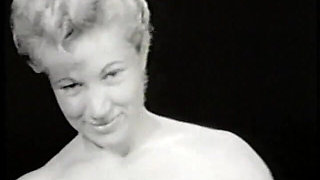 Vintage Busty Beauty Virginia Bell Bends Over Bends Over TV Showing Her Big Tight Breasts for You