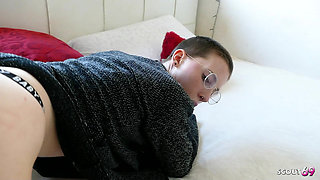 German Glasses Shor Hair Nerd Girlfriend Lia Louise Get Hard Fuck Lets Tits Bouncing